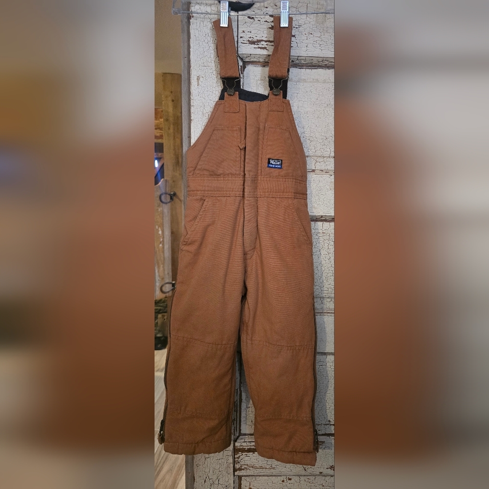 WALLS tough Wear Insulated Overalls boys Sz. 6/7 Warm Snow Or Work Pants GUC!